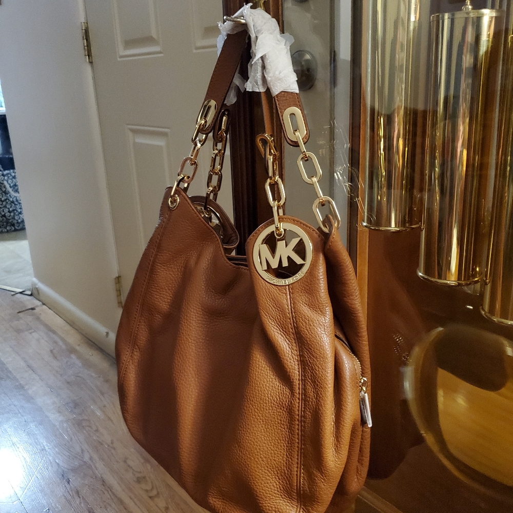 Michael Kors Fulton Luggage Large Leather Shoulder Tote